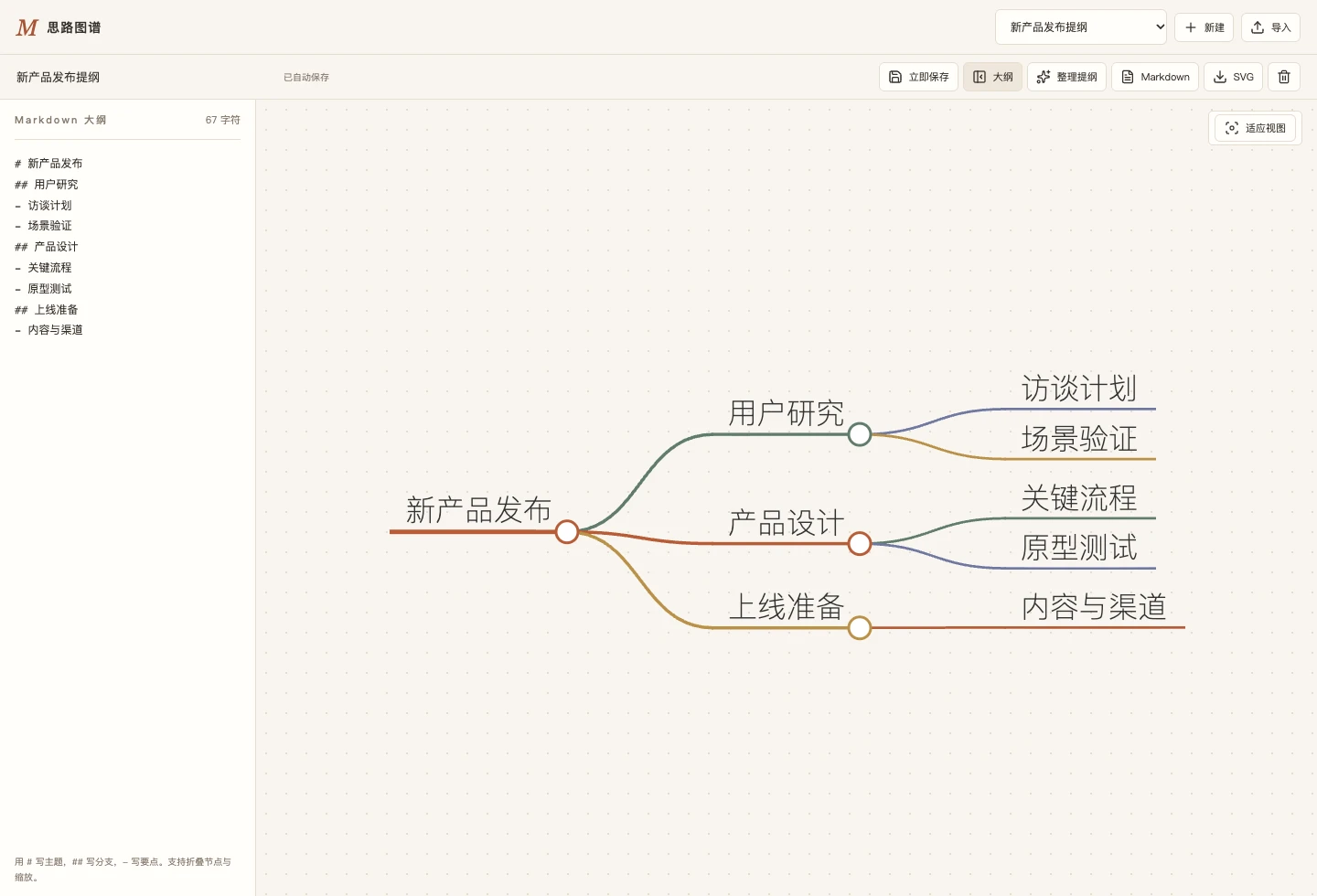Markmap 工作台实景