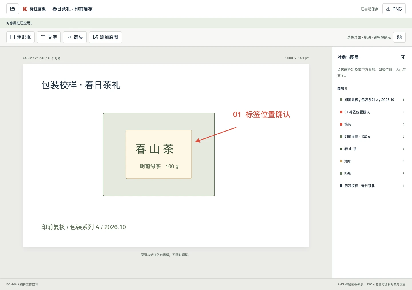 Konva · 标注画板、对象工具与图层