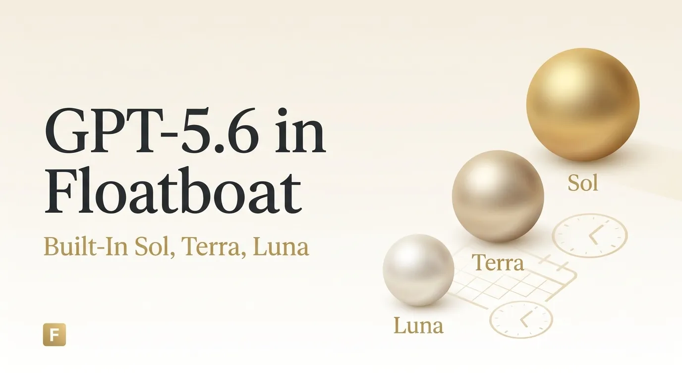 GPT-5.6 in Floatboat — Built-In Sol, Terra, Luna