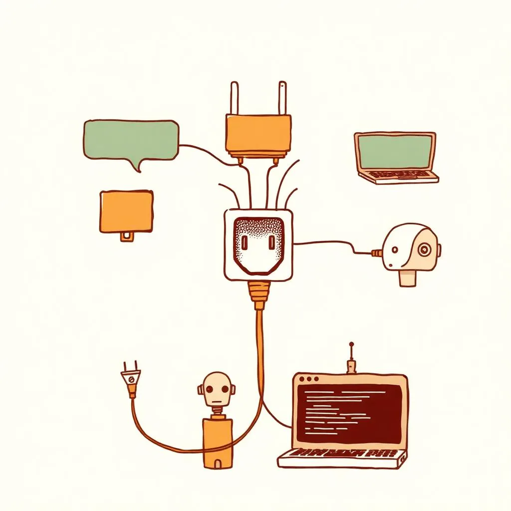 One open plug connecting to many different AI agents